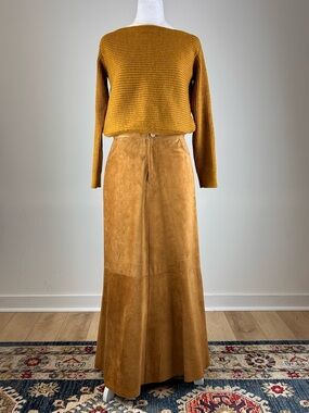 Vintage Suede Leather Maxi Skirt Made in Canada